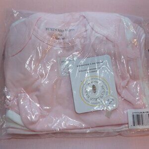 NWT Burts Bees Baby short sleeve 9-12 mo bodysuits, 5 pack, girl/pink, organic
